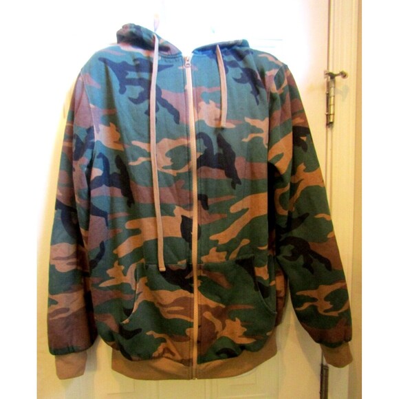 Boulder Creek Camouflage Hoodie Jacket Cargo Sweatpants Thermal Lined Hunting L - Picture 3 of 14